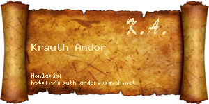 Krauth Andor névjegykártya