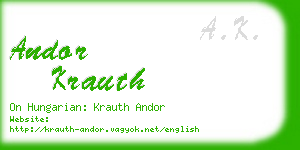 andor krauth business card